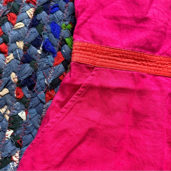 Boden Hot Pink Linen Notch Neck Sleeveless Shift Dress Women’s Size 6 Summer - Picture 7 of 16